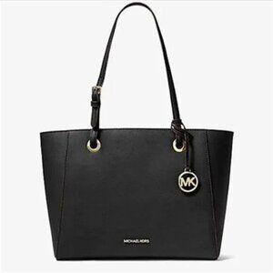 Michael Kors Walsh Medium Saffiano Leather Tote Black Shoulder Bag